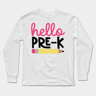 Hello Pre-K Back to School Kids Long Sleeve T-Shirt